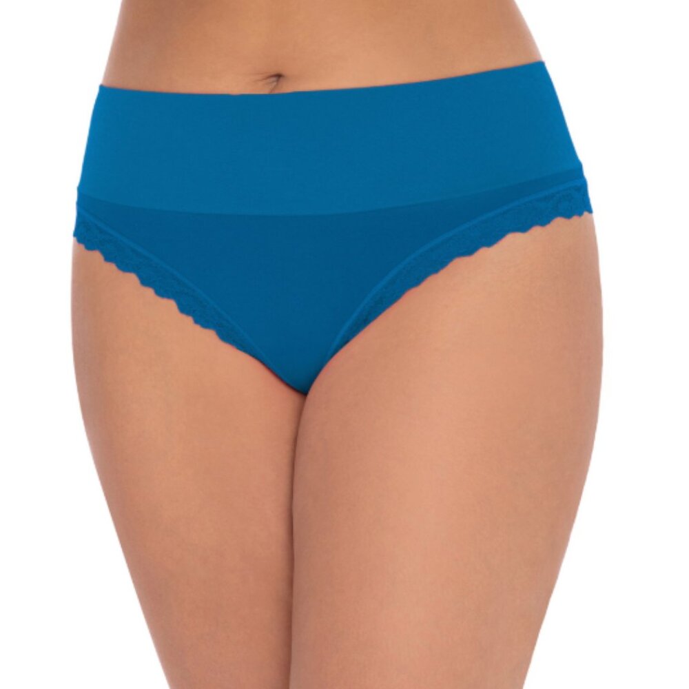 Deep Teal Lace Thong Panties - Comfortable Stretch Fit Size L (12-14)